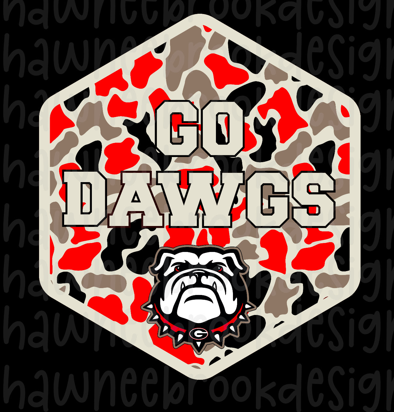 camo red/ black Georgia Bulldogs pocket/back digital file PNG