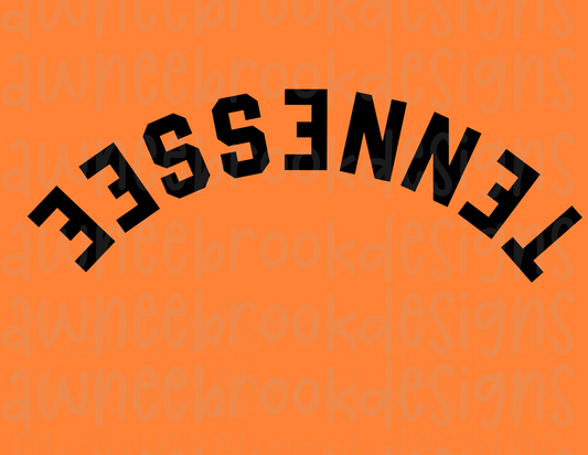 Upside down Tennessee digital file, PNG