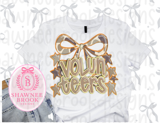 Camo Bow Volunteers digital file PNG