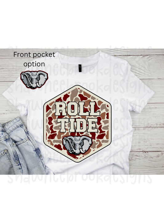 BAMA ROLL TIDE CAMO PNG, digital file