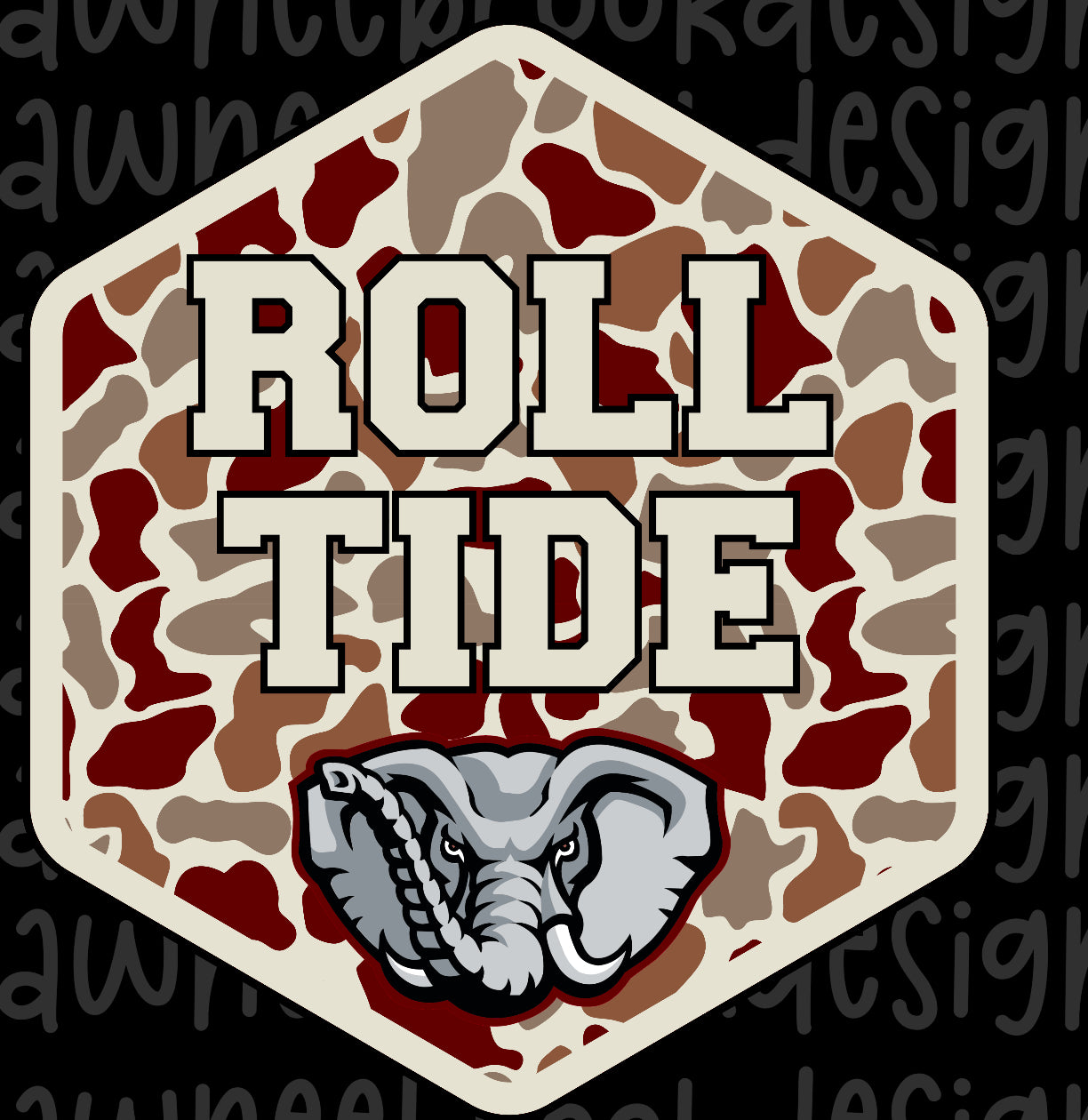 BAMA ROLL TIDE CAMO PNG, digital file