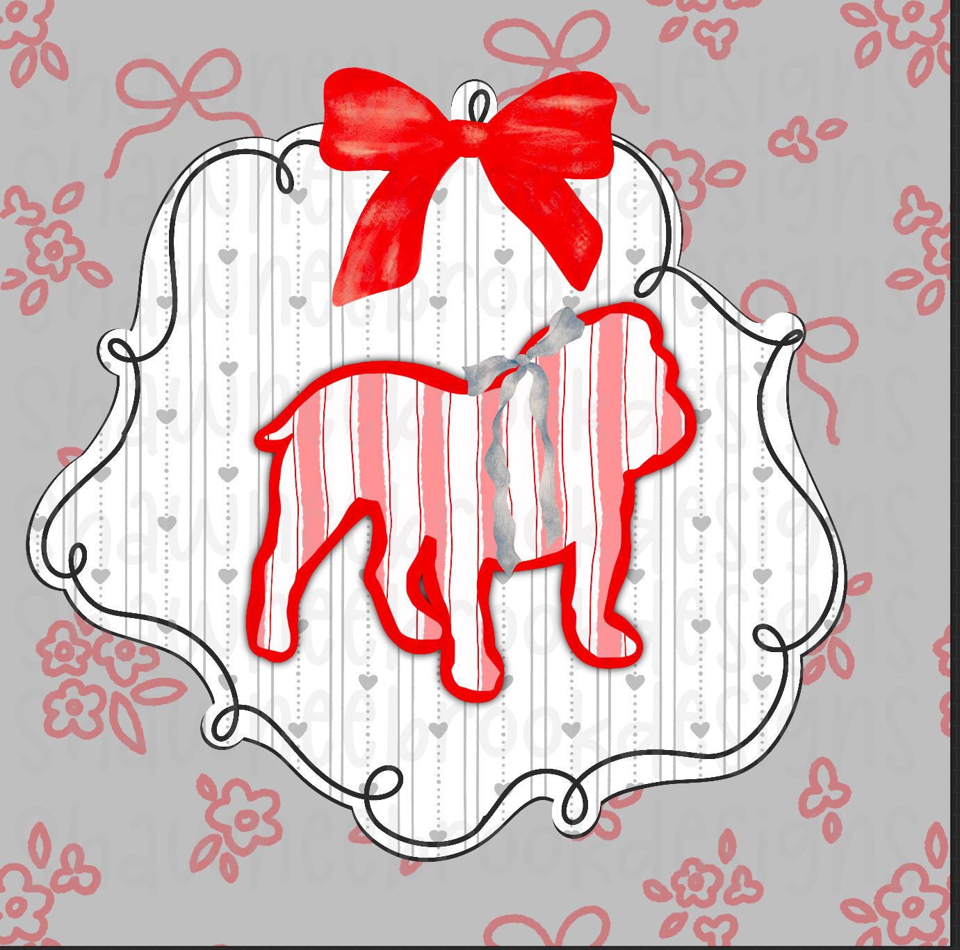 Coquette doodle GEORGIA | GO DAWGS design front and back