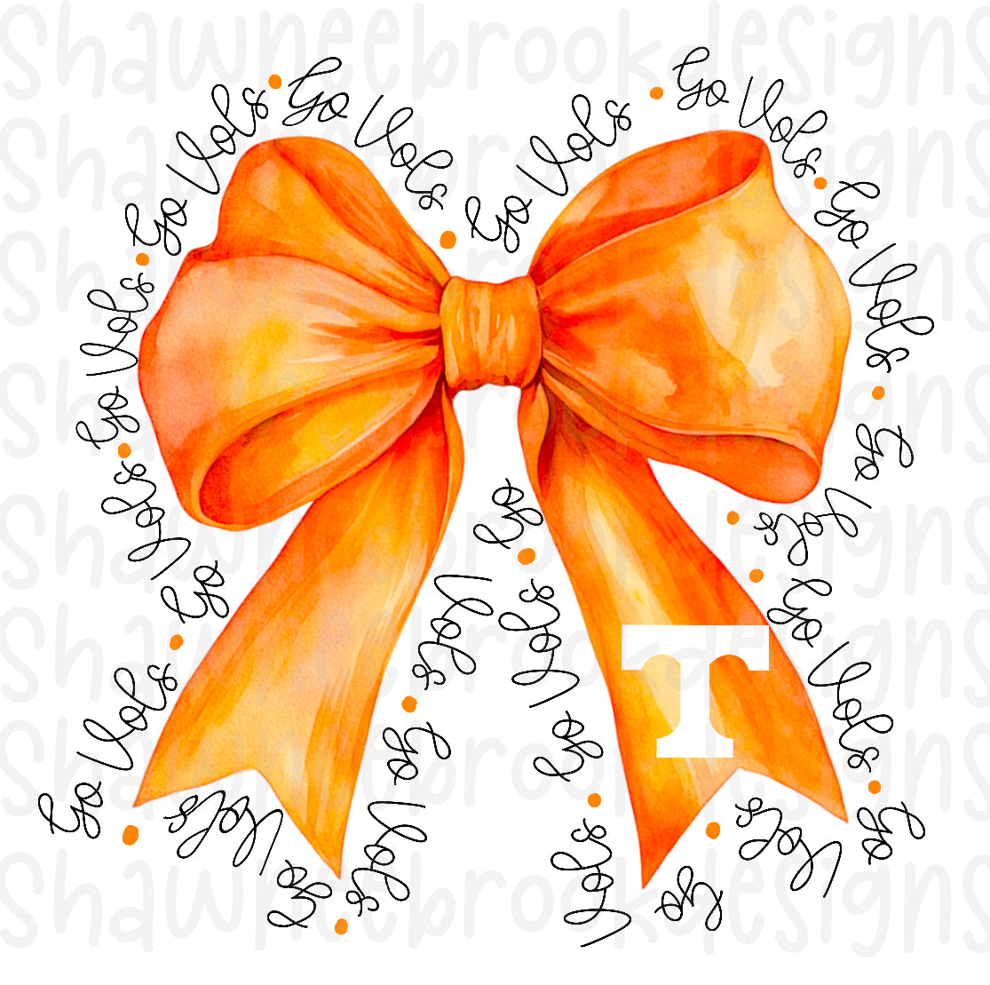 Bow Coquette Tennessee Volunteers digital file PNG