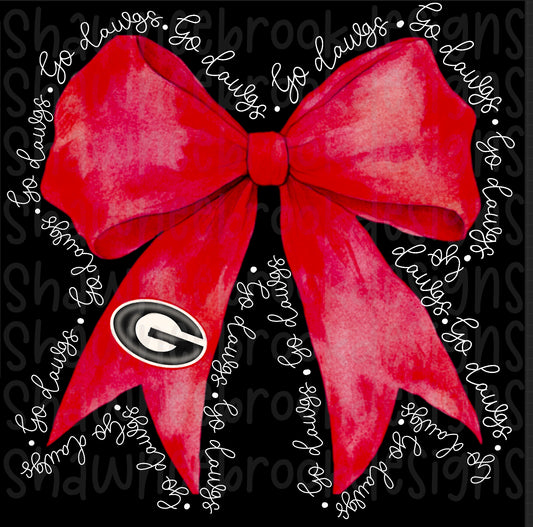 Bow Coquette Georgia Dawgs digital file PNG