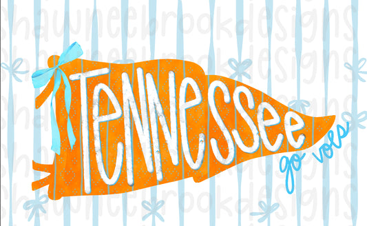FLAG | PENNANT Blue accent Tennessee Volunteers digital file PNG