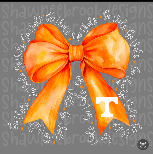 Bow Coquette Tennessee Volunteers digital file PNG